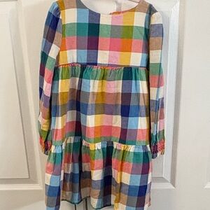 Mini Boden Multicolor Checkered Kids Dress